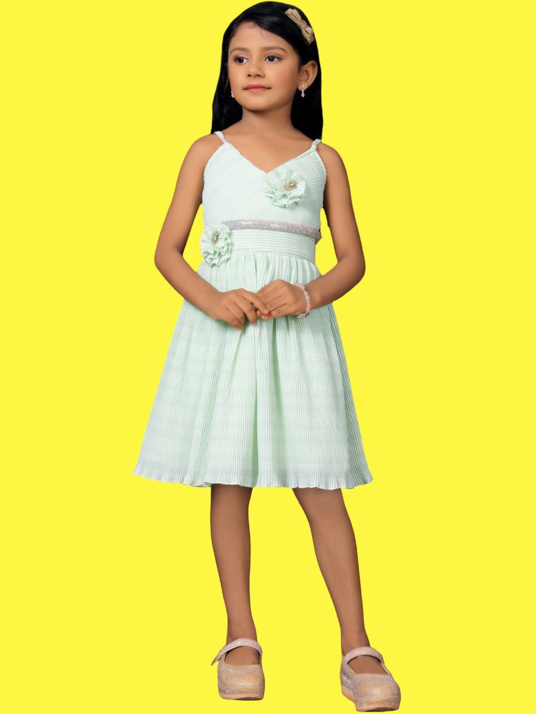 Satjal Fab Girls A-Line Knee Length Party Dress