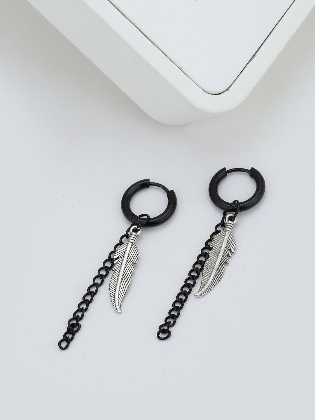 Roadster Leaf Shaped Hoop Earrings