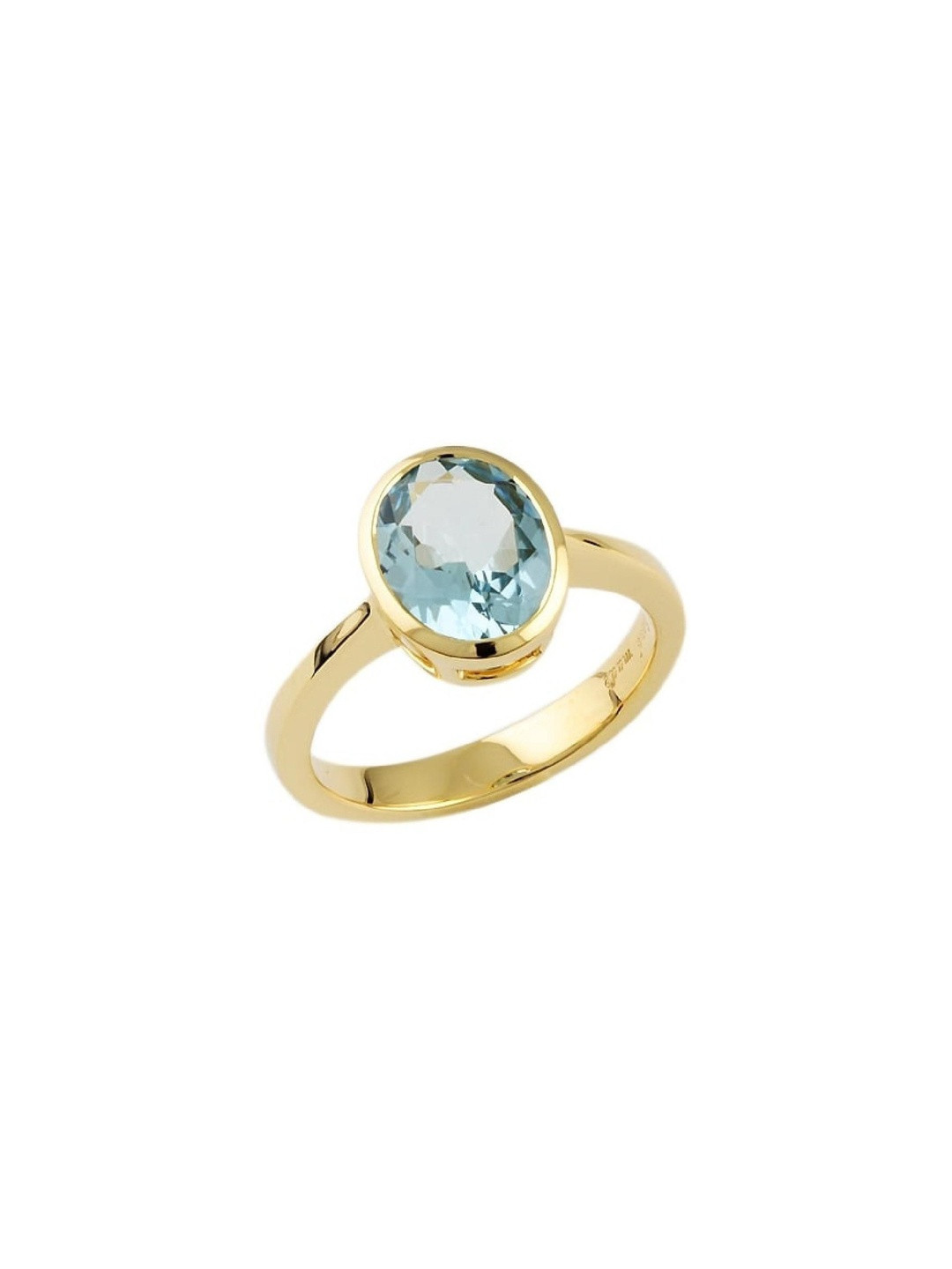 RAVIOUR LIFESTYLE Unisex Gold-Plated Aquamarine Stone Finger Ring