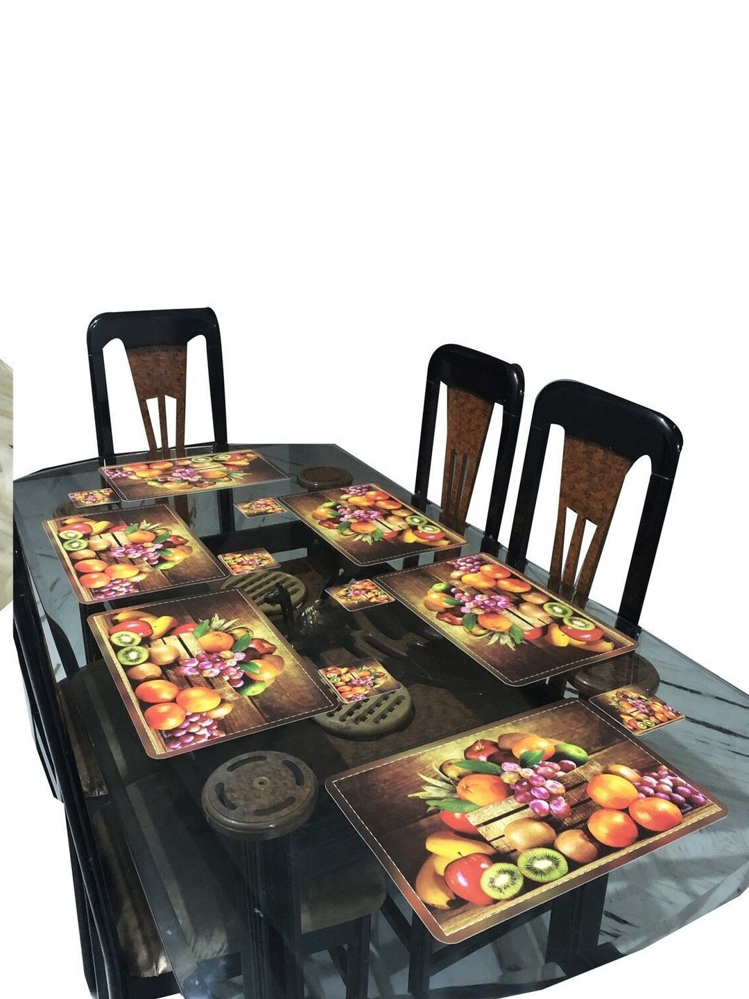 LaVichitra Cut Corner Pack of 12 PVC Table Placemat