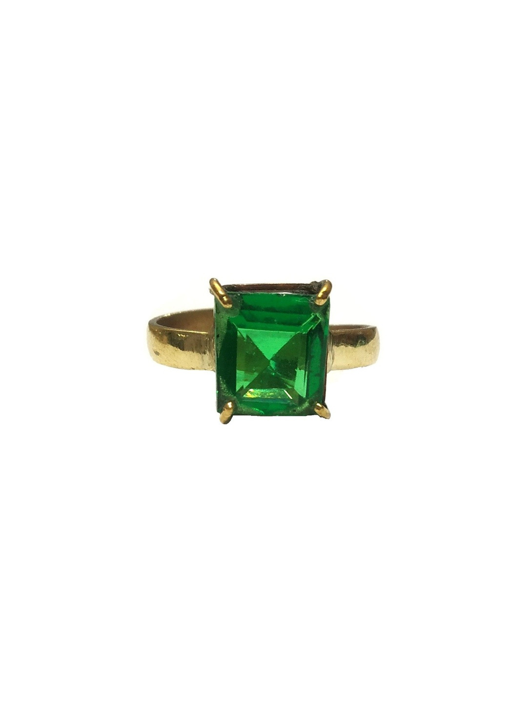 RAVIOUR LIFESTYLE Jewelswonder Unisex Emerald Gold Plated Finger Ring