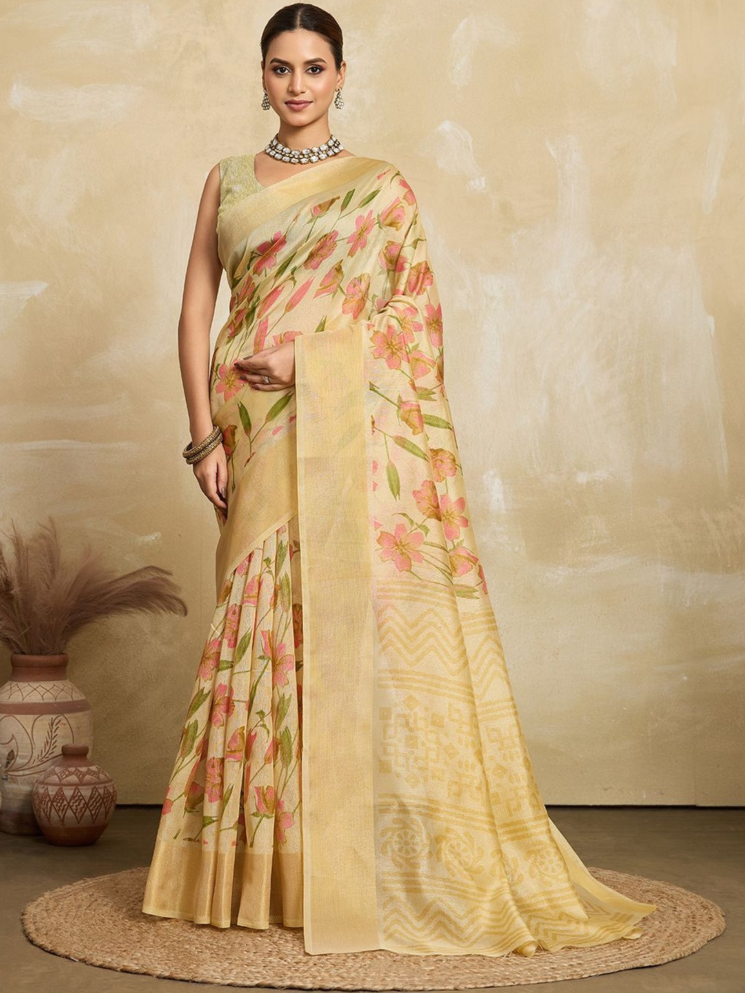 VASTRA-THE FACTORY STORE Floral Printed Woven Design Saree