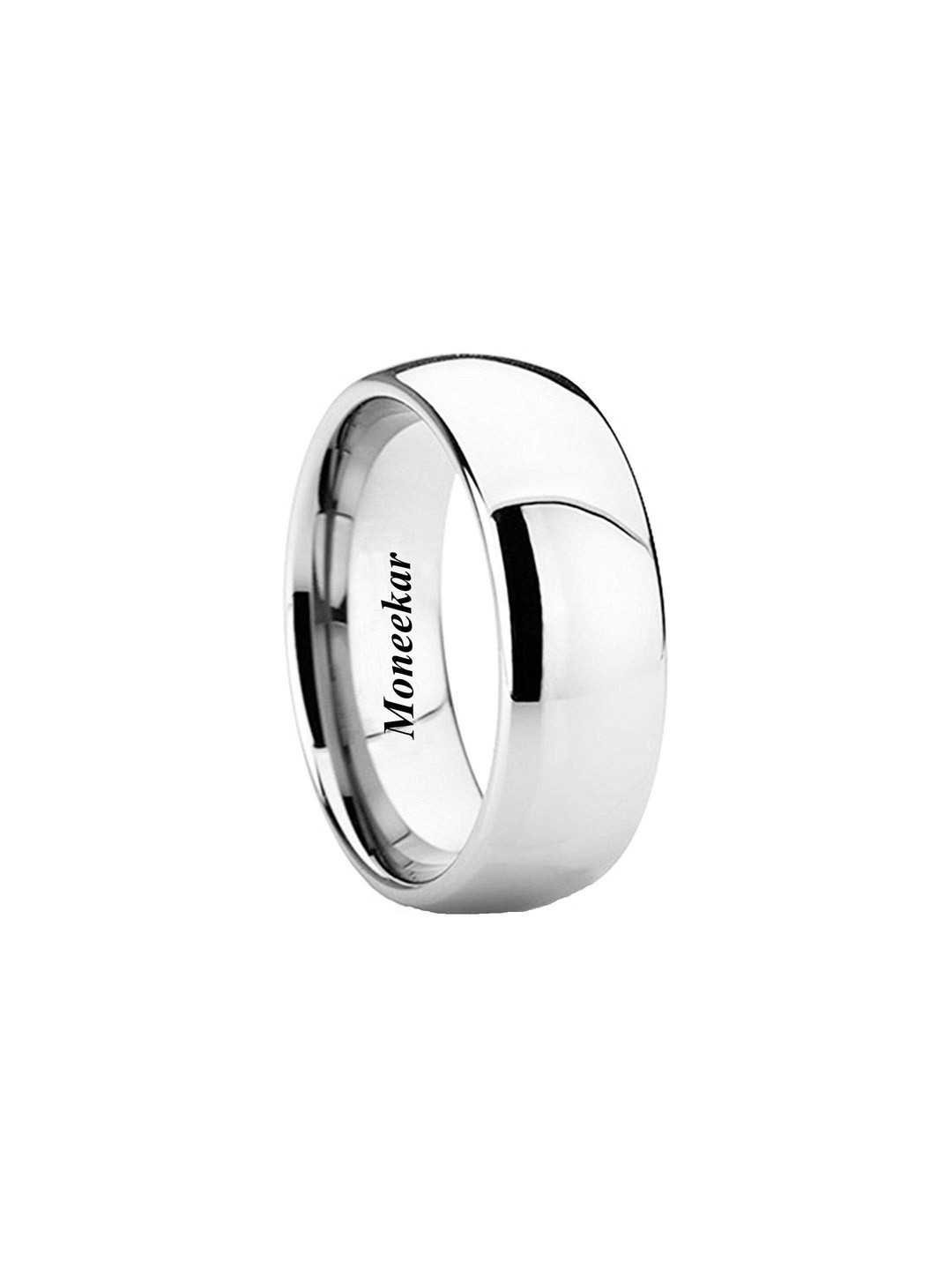 Moneekar Jewels Unisex Tungsten Wedding Band Plain Dome Ring