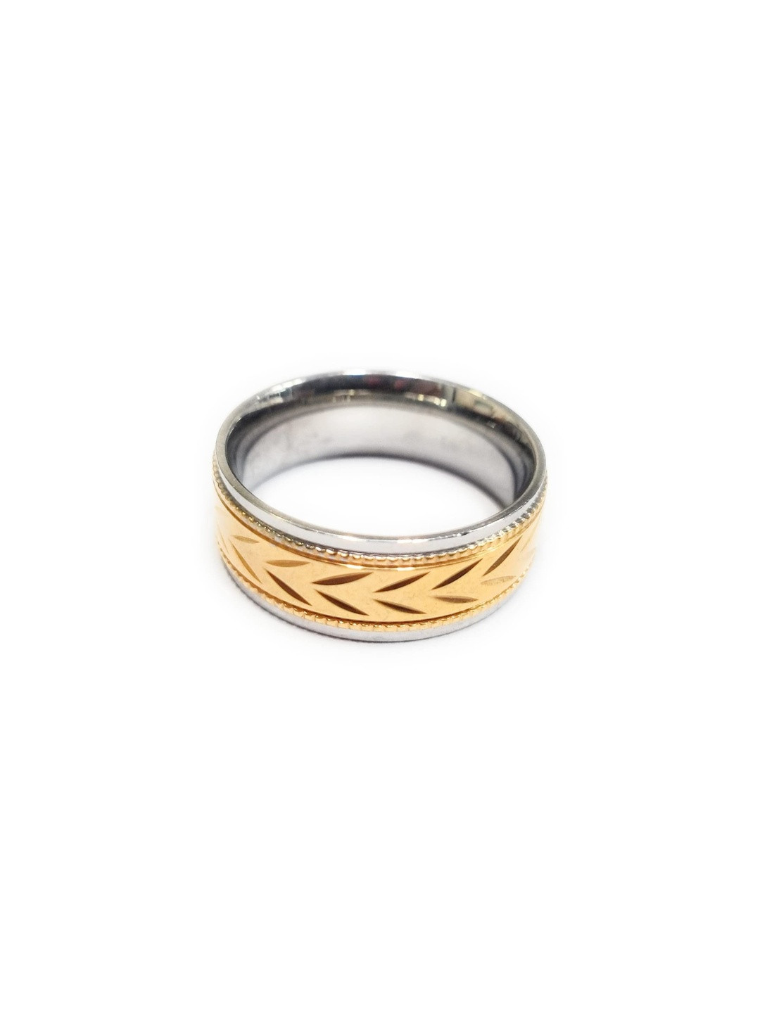 Moneekar Jewels Unisex Two-Tone Stainless Steel Finger Ring