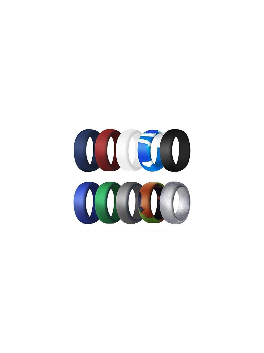 Moneekar Jewels Unisex Set of 10 Silicone Finger Ring