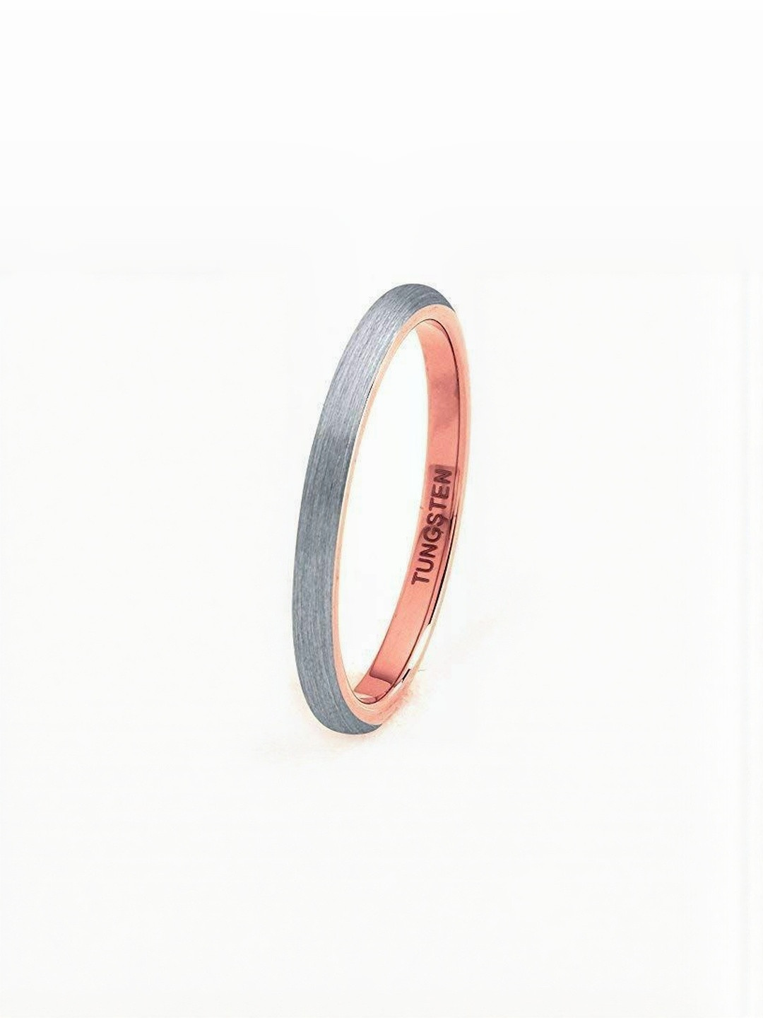 Moneekar Jewels Unisex 18K Rose Gold Plated Tungsten Wedding Band Finger Ring