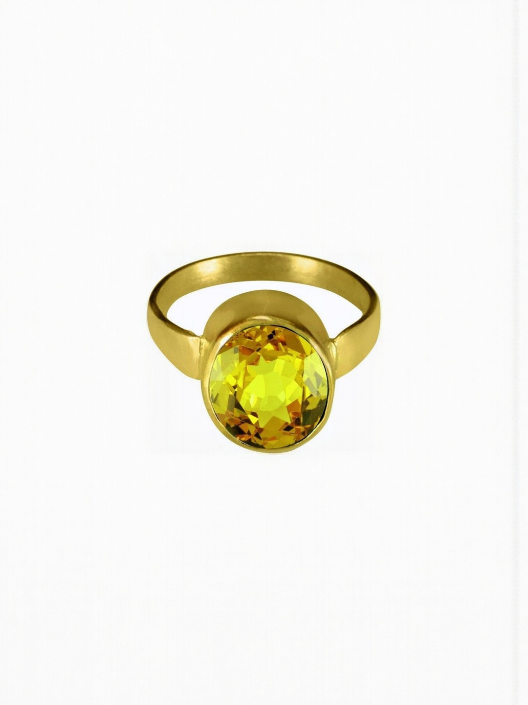 RAVIOUR LIFESTYLE Unisex 5 Dhaatu Yellow Sapphire Finger Ring
