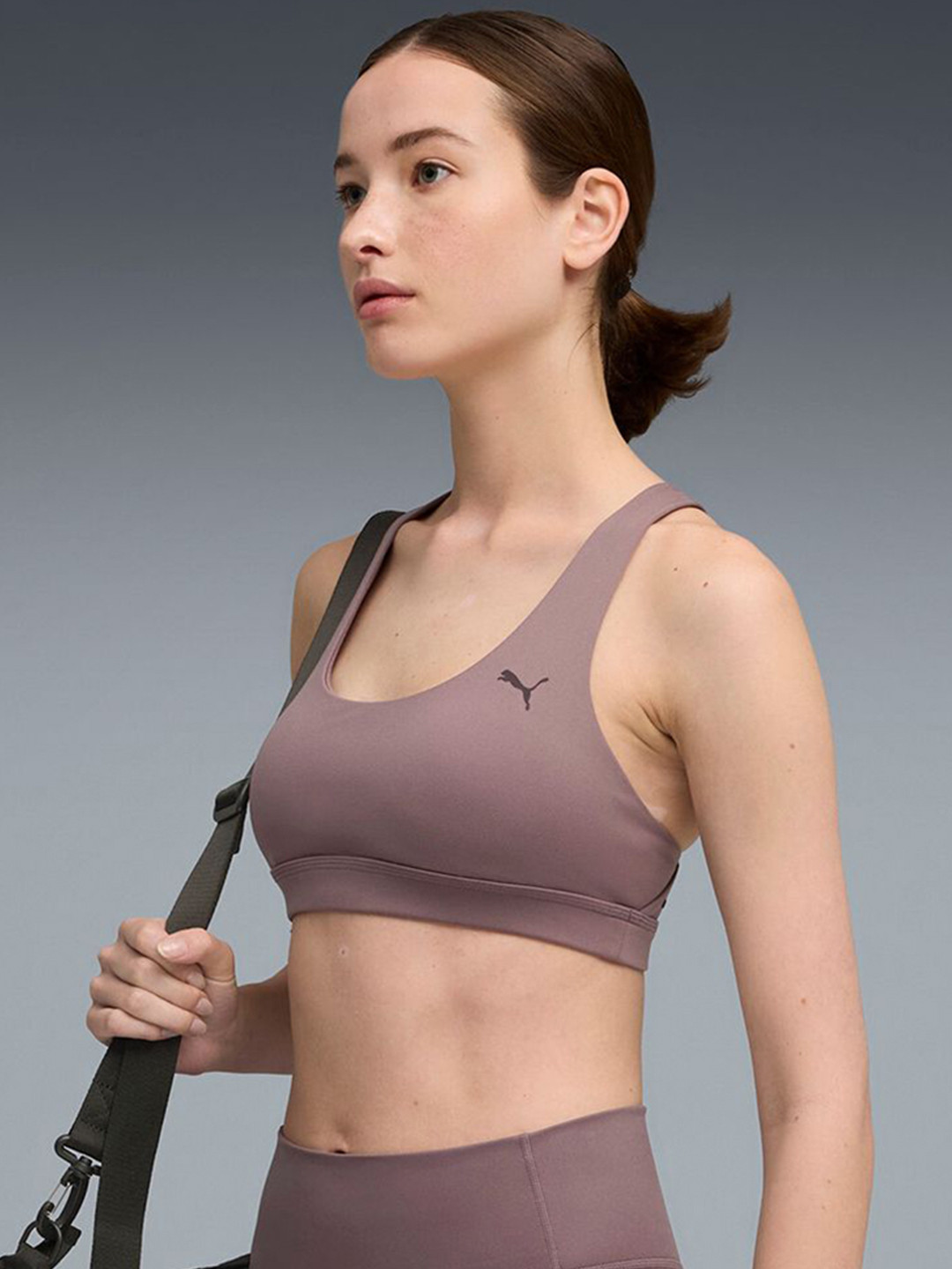 Puma Cloudspun Lightly Padded Workout Training Bra With All Day Comfort