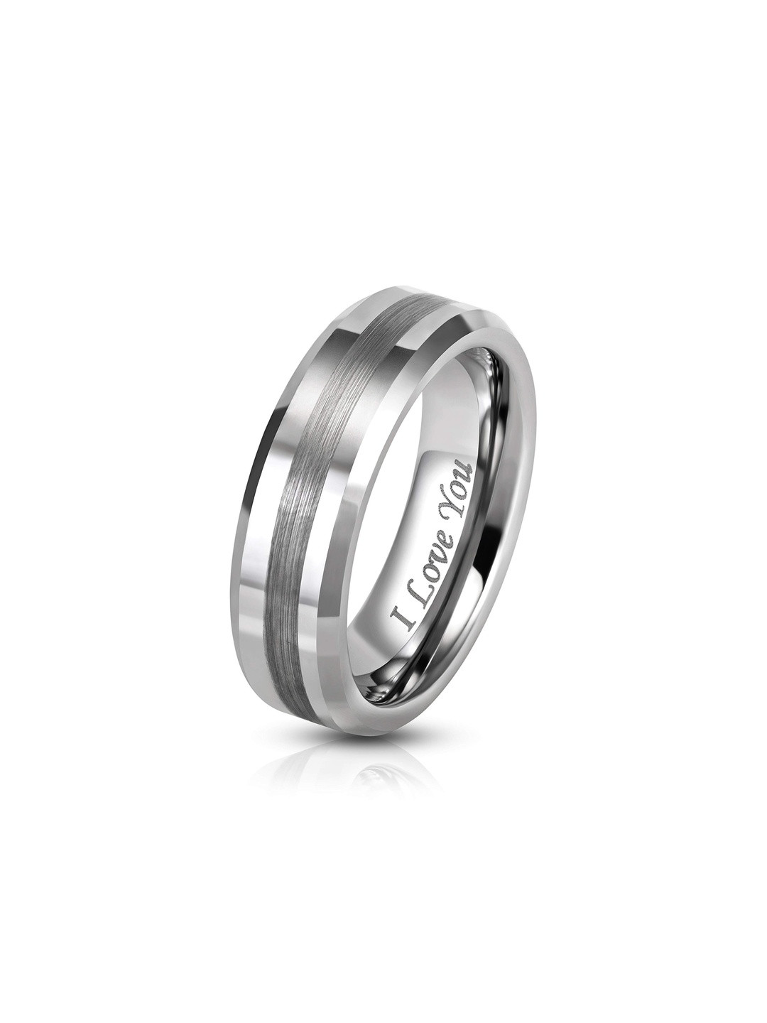 Moneekar Jewels Unisex Stainless Steel 'I Love You' Finger Ring