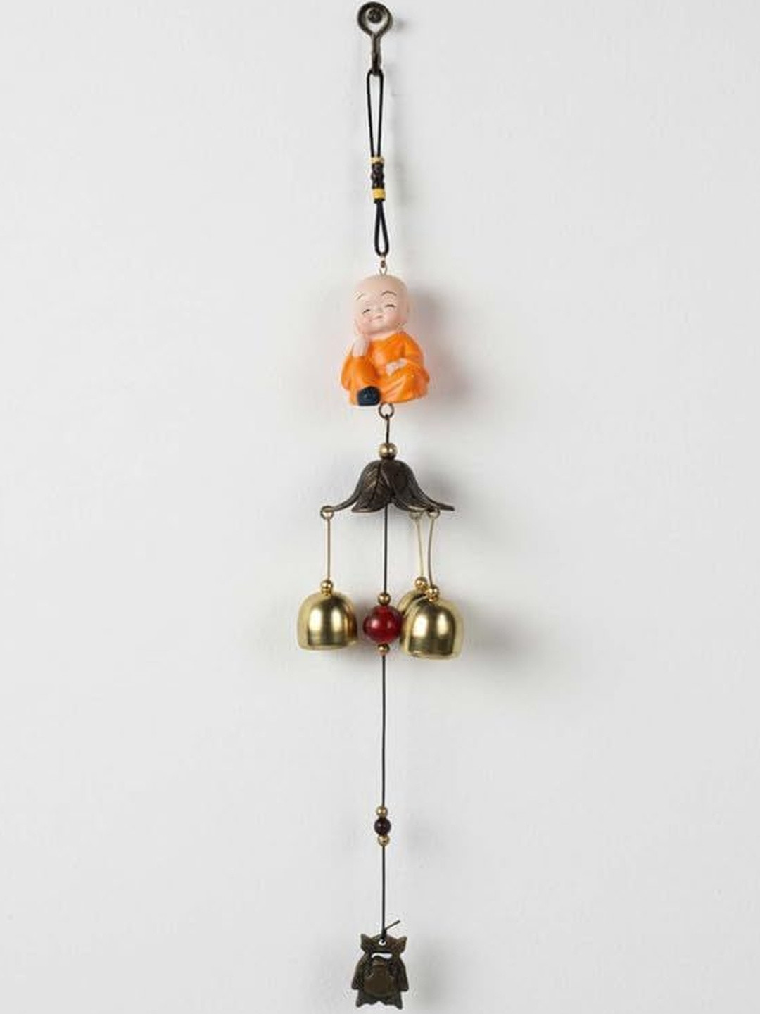 Go Hooked Feng Shui Monk Figurine Hanging Wind Chime With 3 Brass Bells