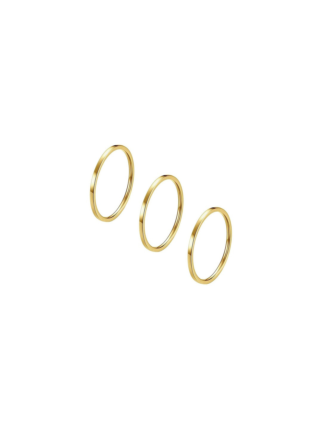 Moneekar Jewels Unisex Set of 3 Stainless Steel Midi/Knuckle Stacking Rings