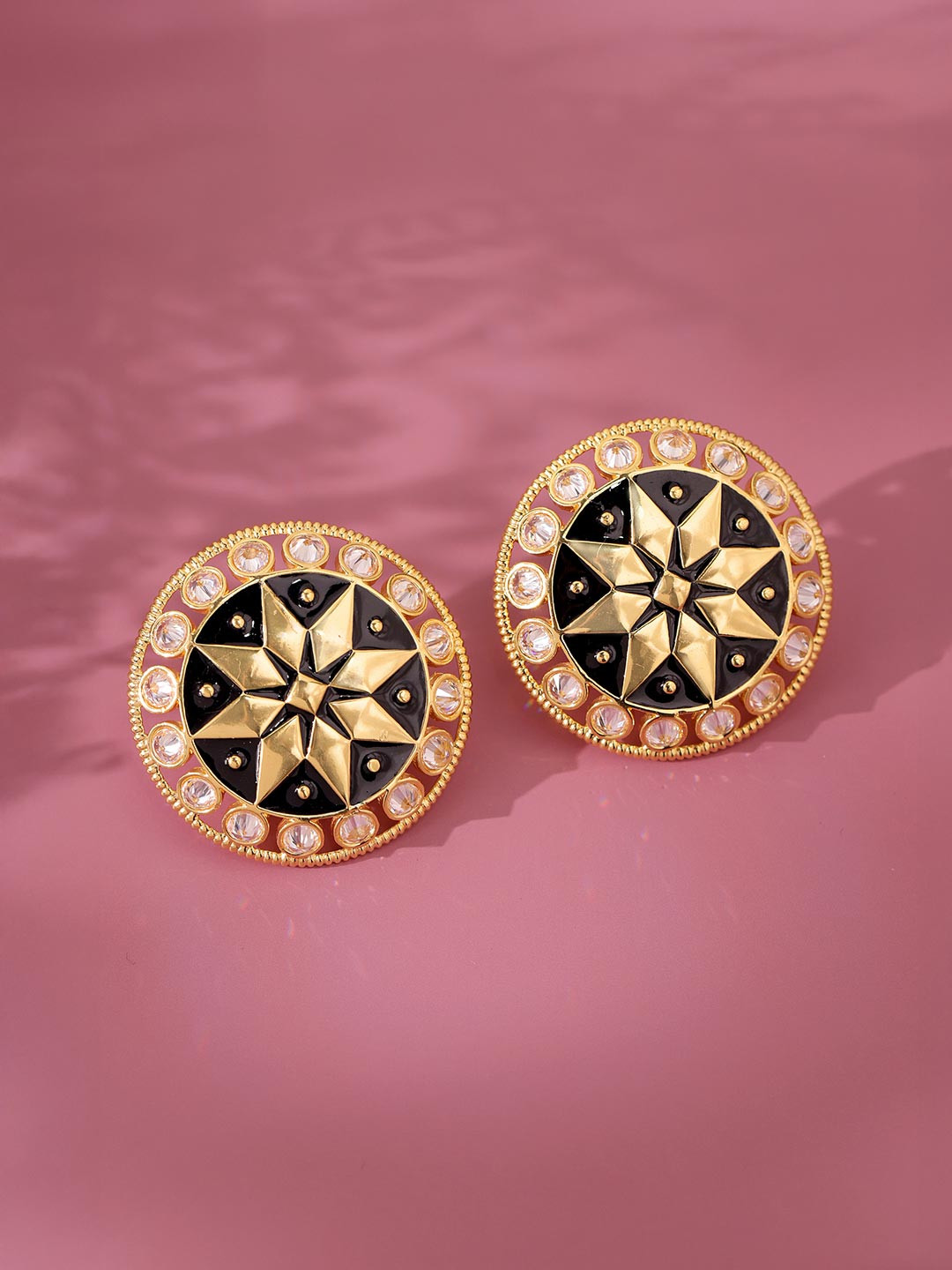 Voylla Women Gota Patti Sunehri Mandala Earrings