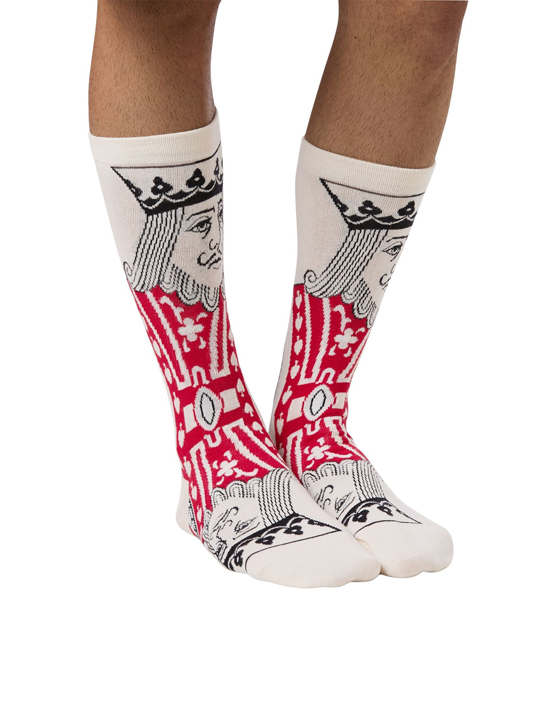 Socksxpress Bicycle Poker Men Pack Of 2 Patterned Combed Cotton Calf-Length Socks