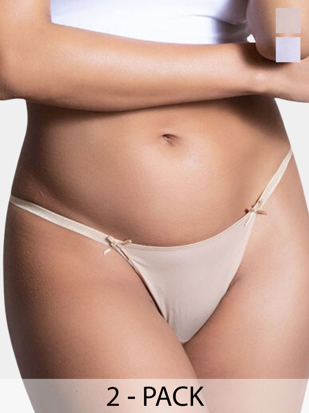 Muquam Pack Of 2 Low-Rise Seamless G-String Briefs