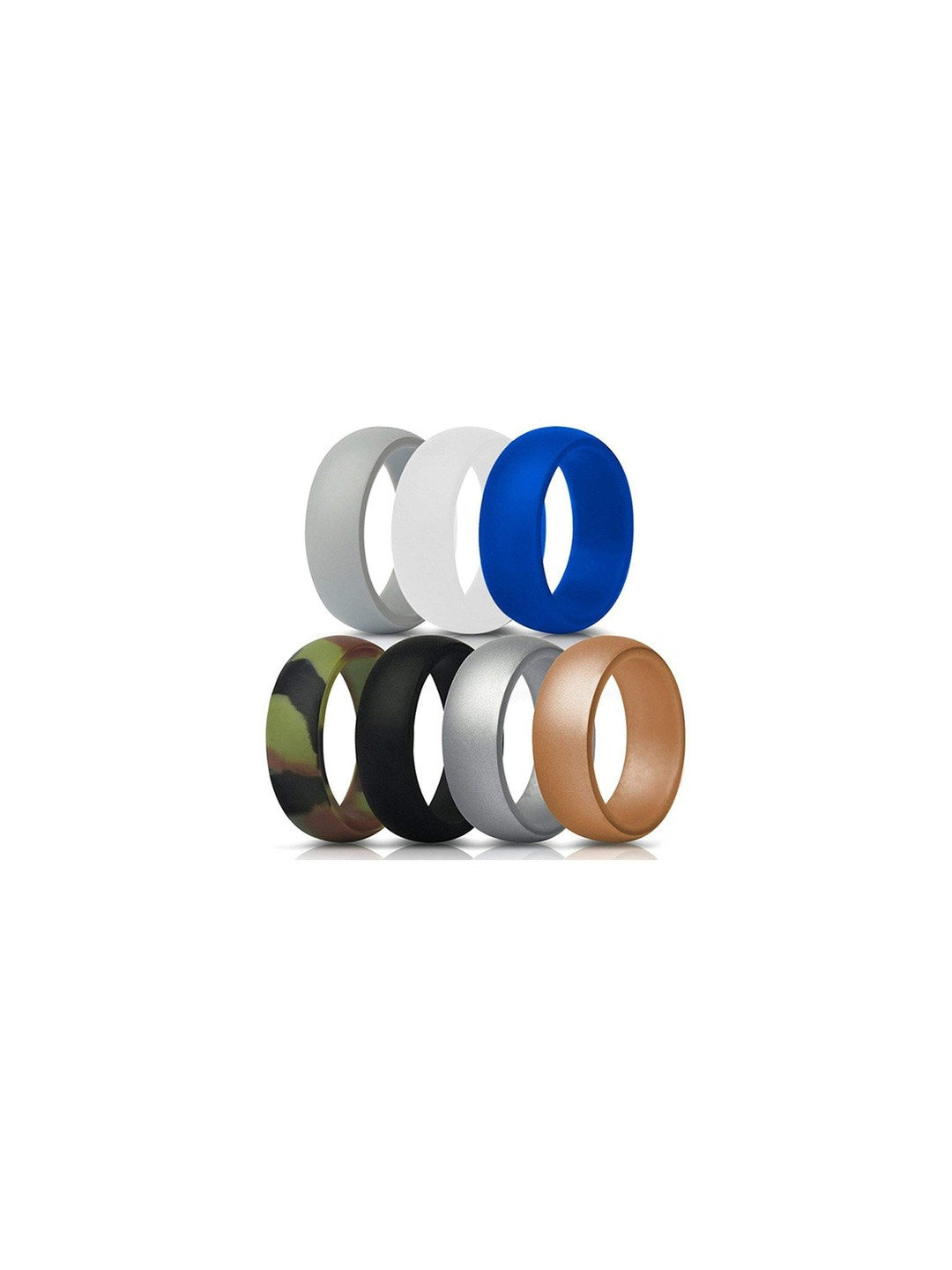 Moneekar Jewels Unisex Pack Of 7 Silicone Finger Rings