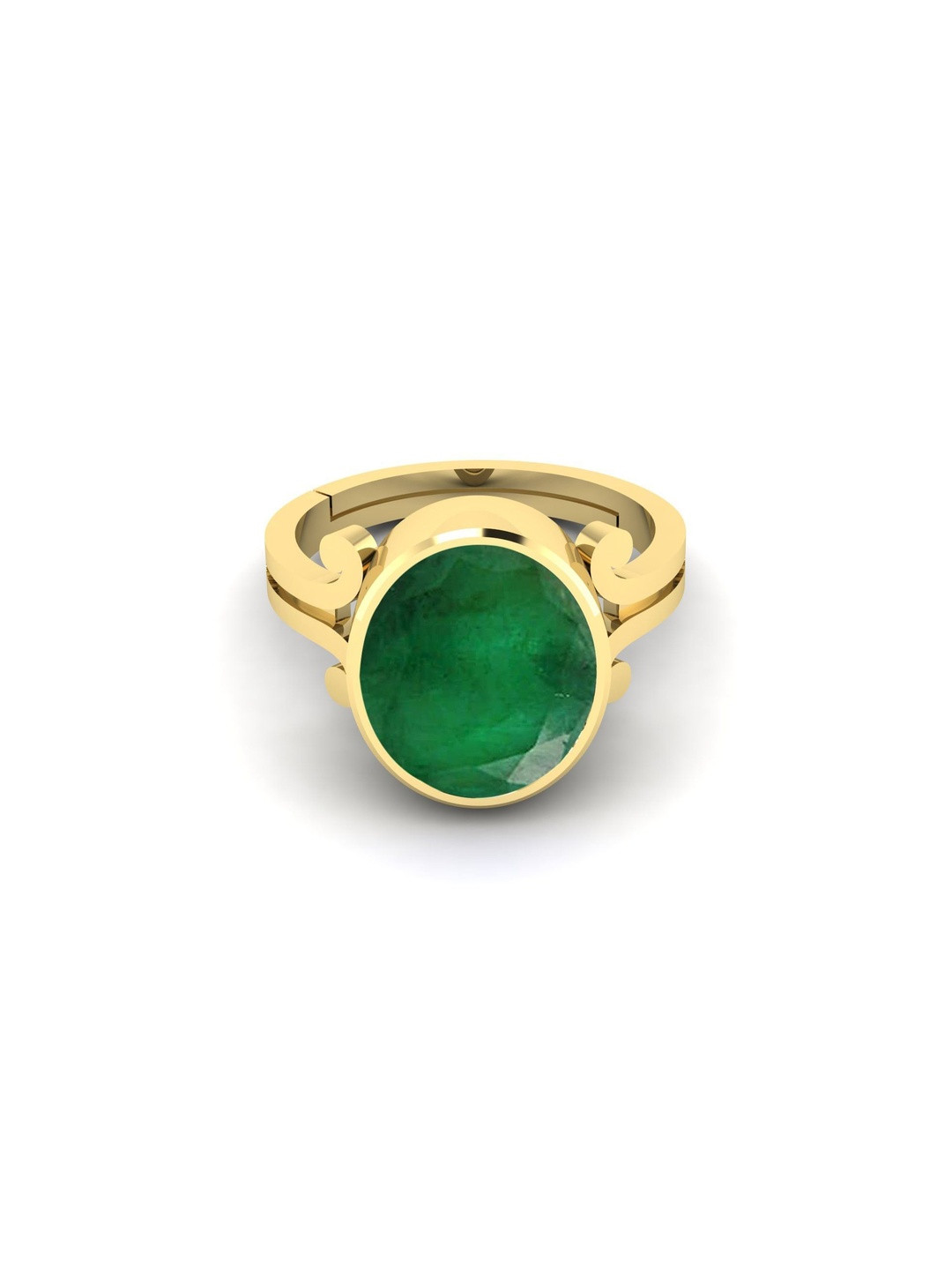 RAVIOUR LIFESTYLE Unisex Emerald Brass Finger Ring