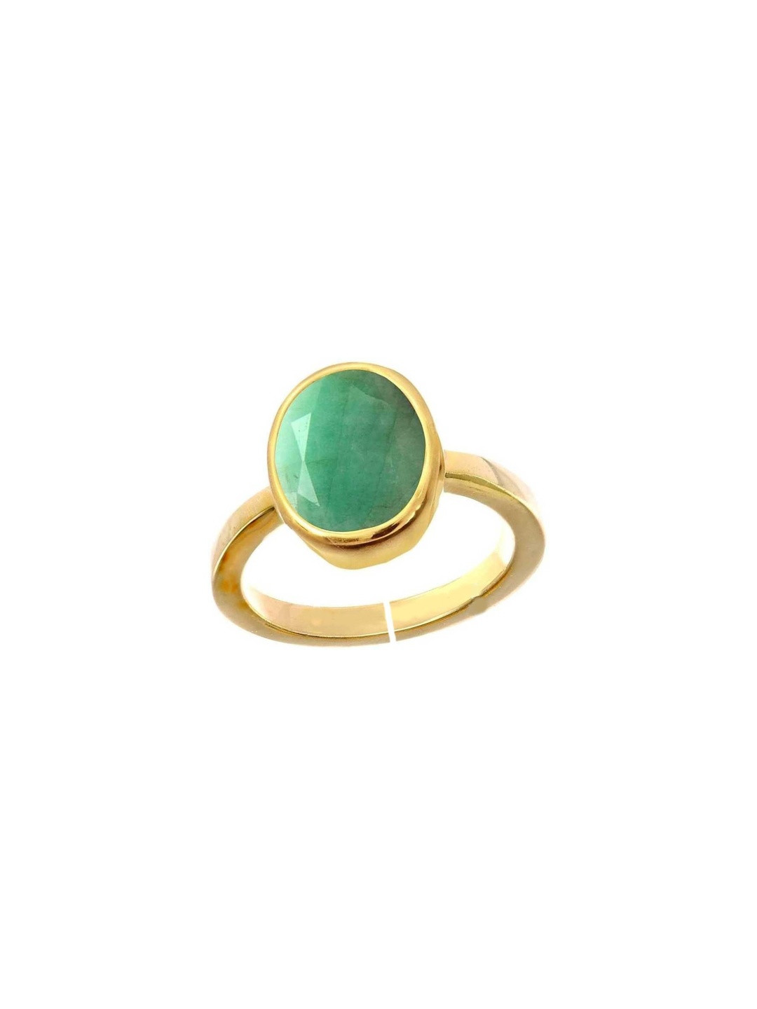 RAVIOUR LIFESTYLE Unisex Emerald (Panna) Adjustable Brass Finger Ring