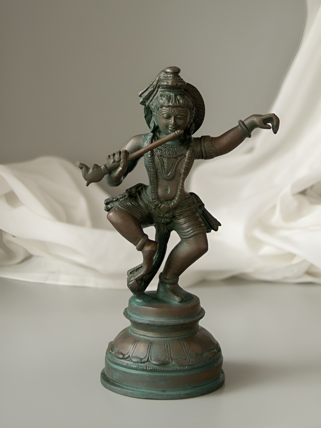 Imli Street Brown Dancing Lord Krishna Religious Idol Showpiece