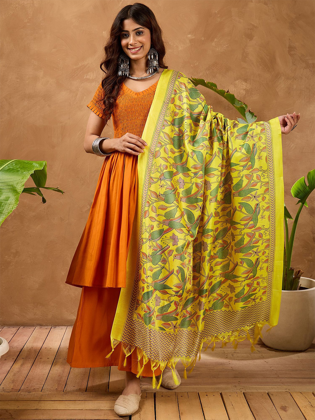 InWeave Abstract Printed Tasselled Dupatta