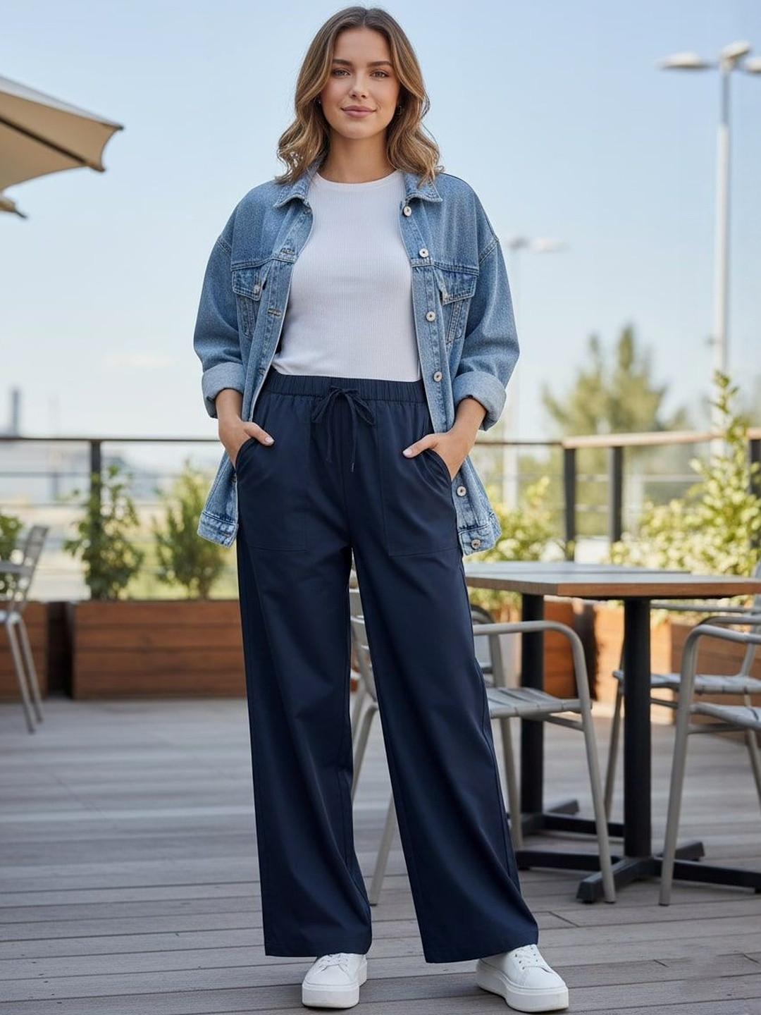 DressBerry Women Korean High-Rise Trousers