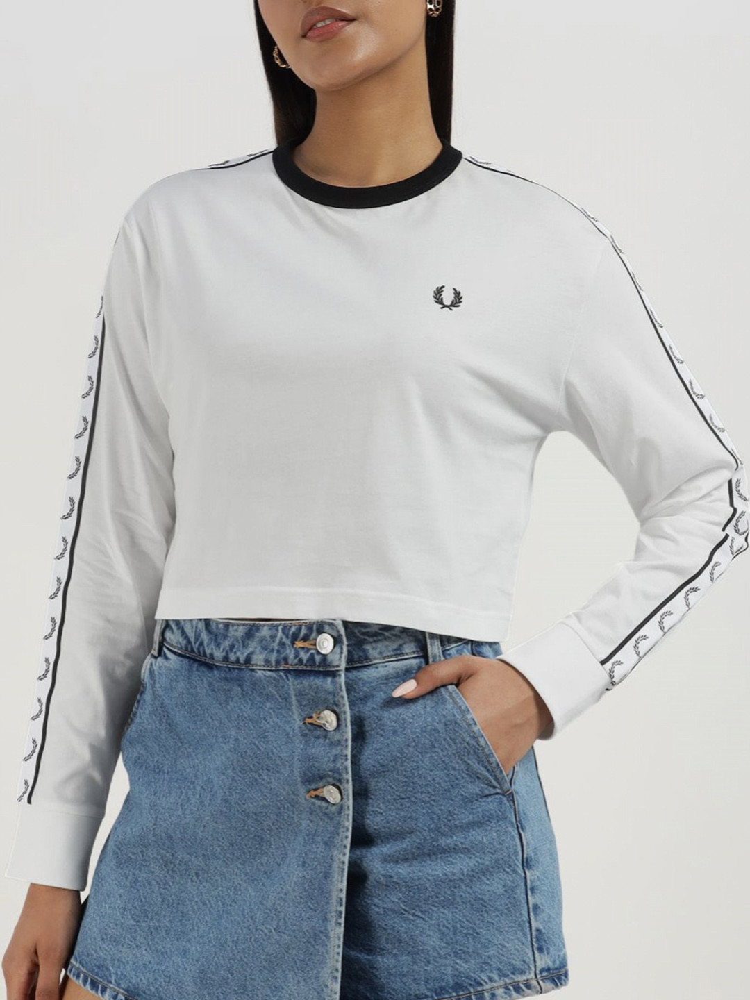 Fred Perry Women Brand Logo Printed T-shirt