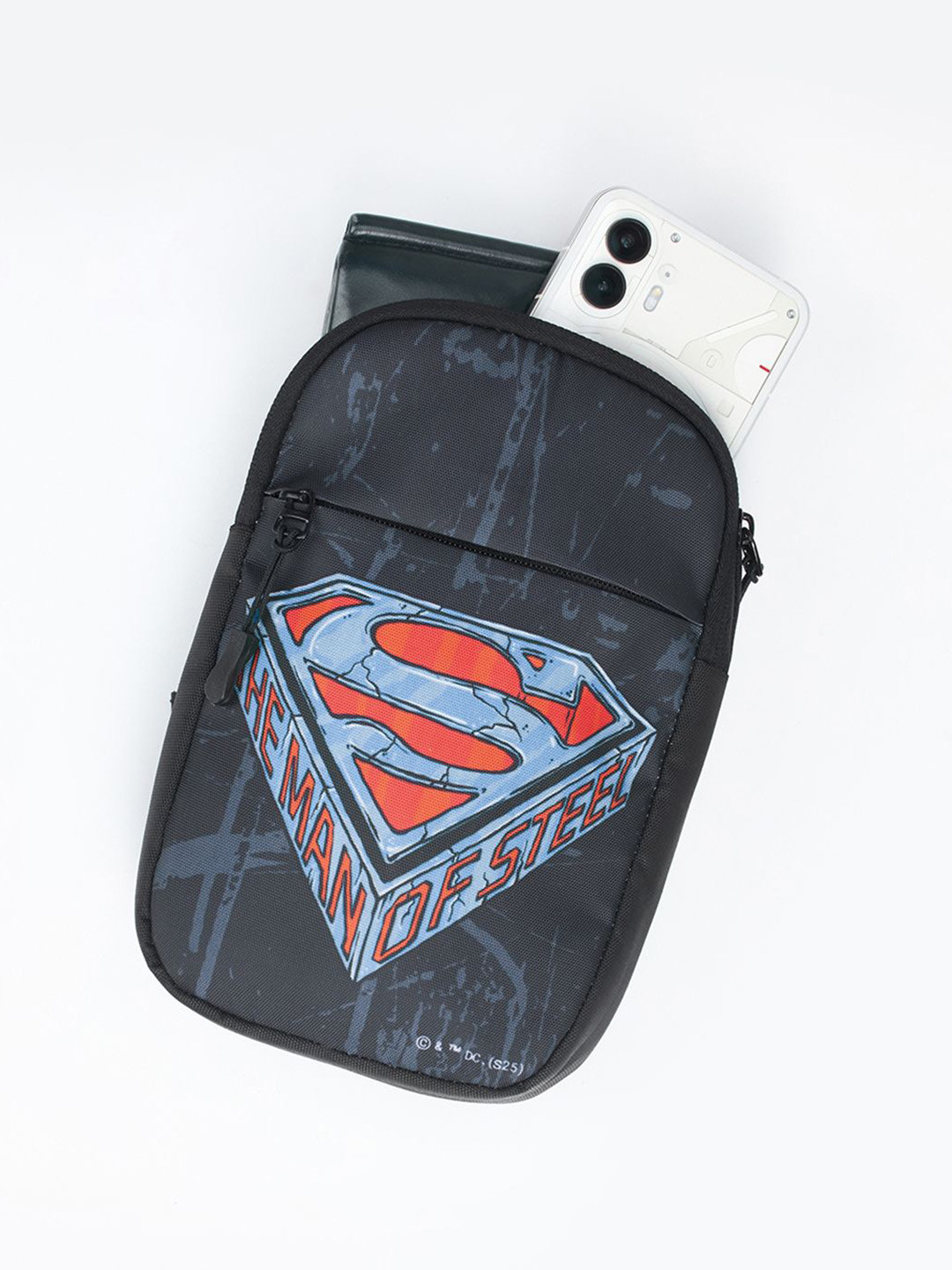Bewakoof DC Merchandise Superman Unisex Graphic Printed Crossbody Sling Bag