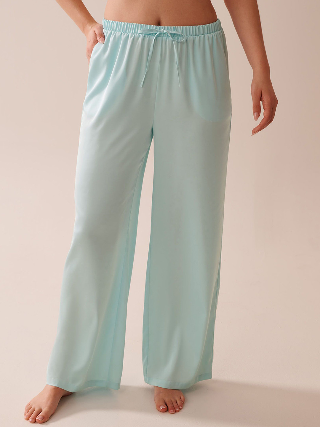 La Vie en Rose Women Wide Leg Mid-Rise Lounge Pants