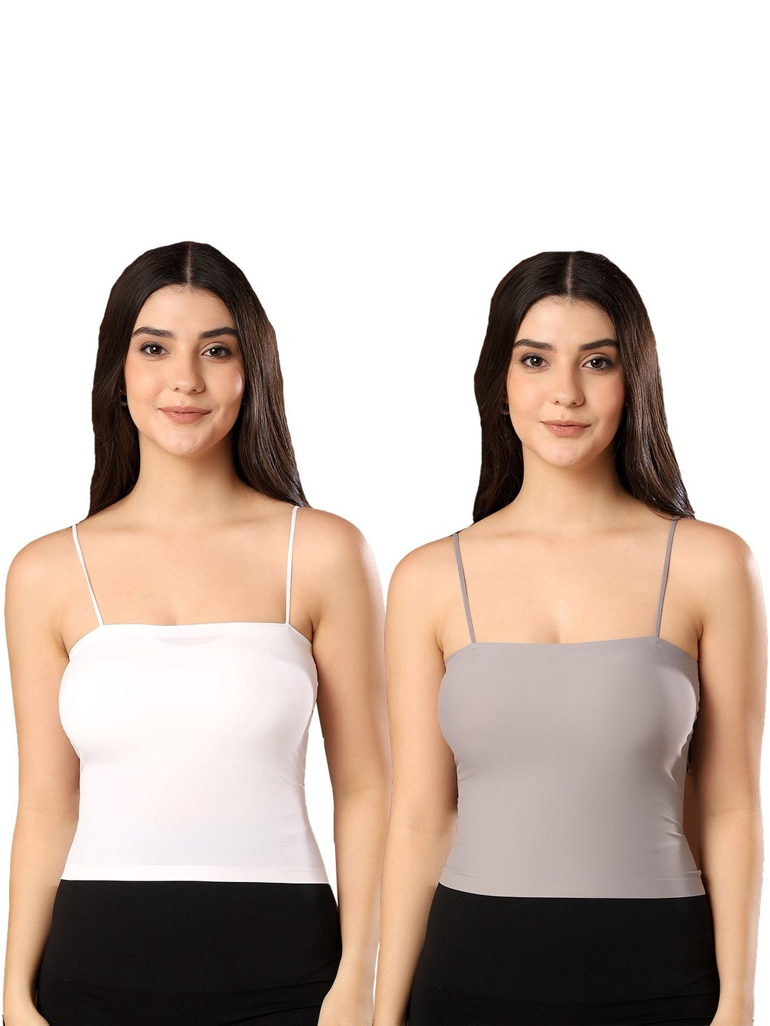 PAAVKI Women Pack Of 2 Shoulder Straps Lightly Padded Camisole Tank Top