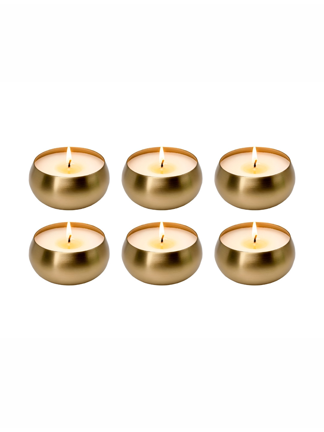 Garden Deco Gold-Toned 6 Pieces Tin Scented Candles