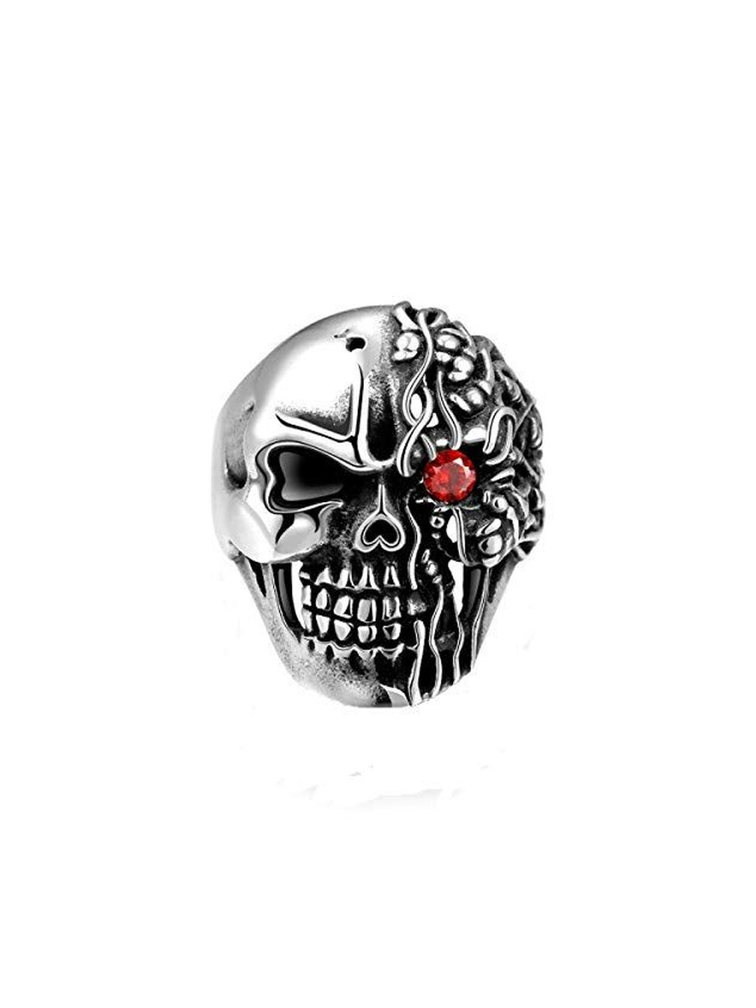 Moneekar Jewels Unisex Stainless Steel Skull Finger Ring