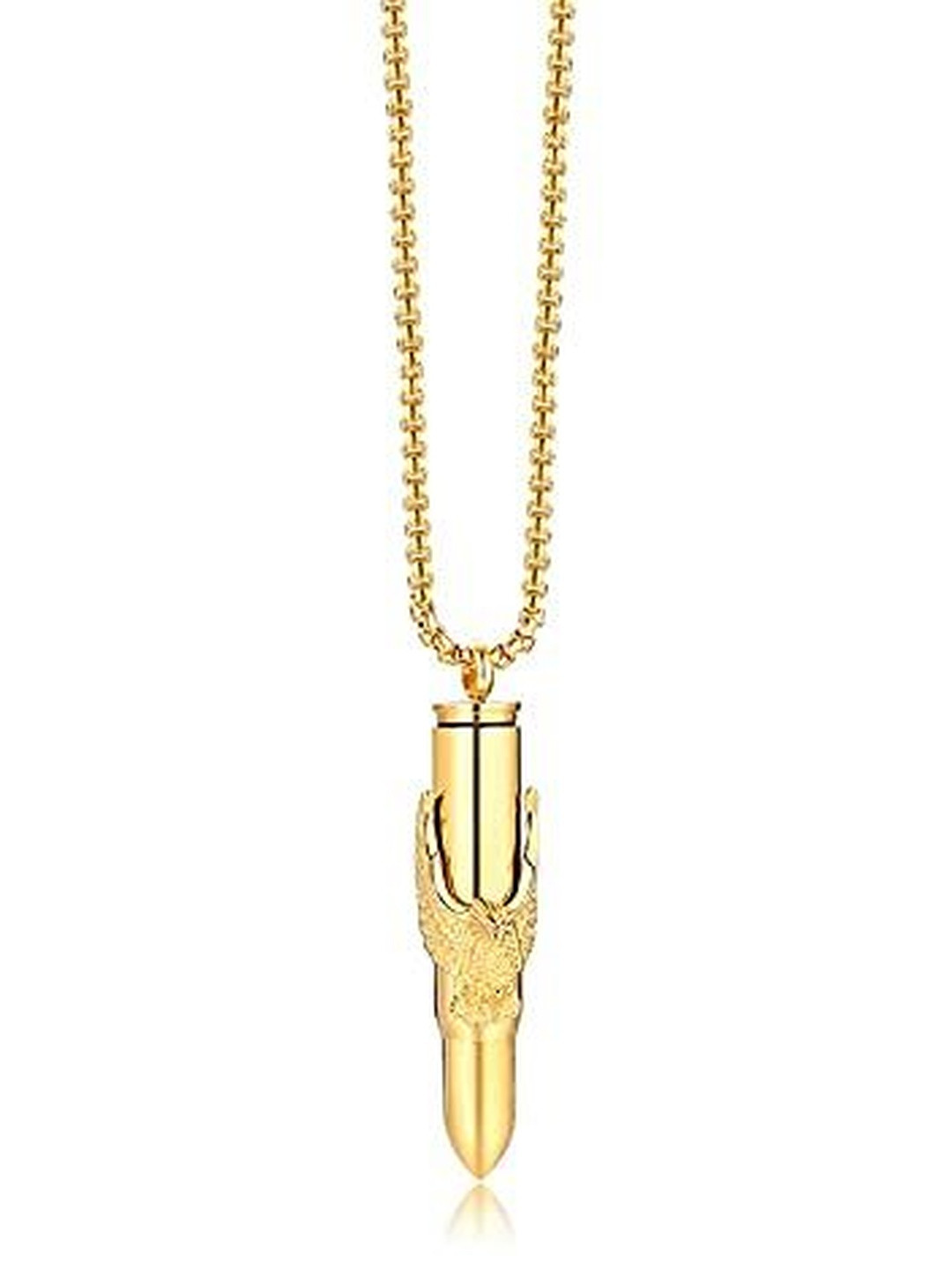 Moneekar Jewels Men Gold-Plated Bullet Pendant With Chain