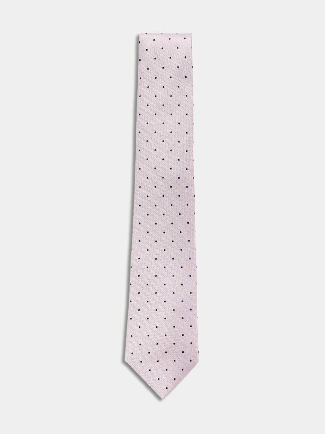 Marks & Spencer Men Polka Dots Printed Pure Silk Broad Tie