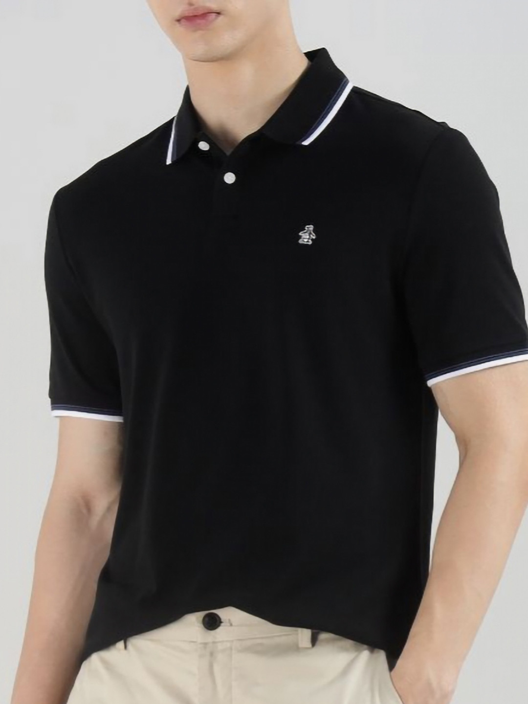 Original Penguin Men Solid Polo Collar T-shirt