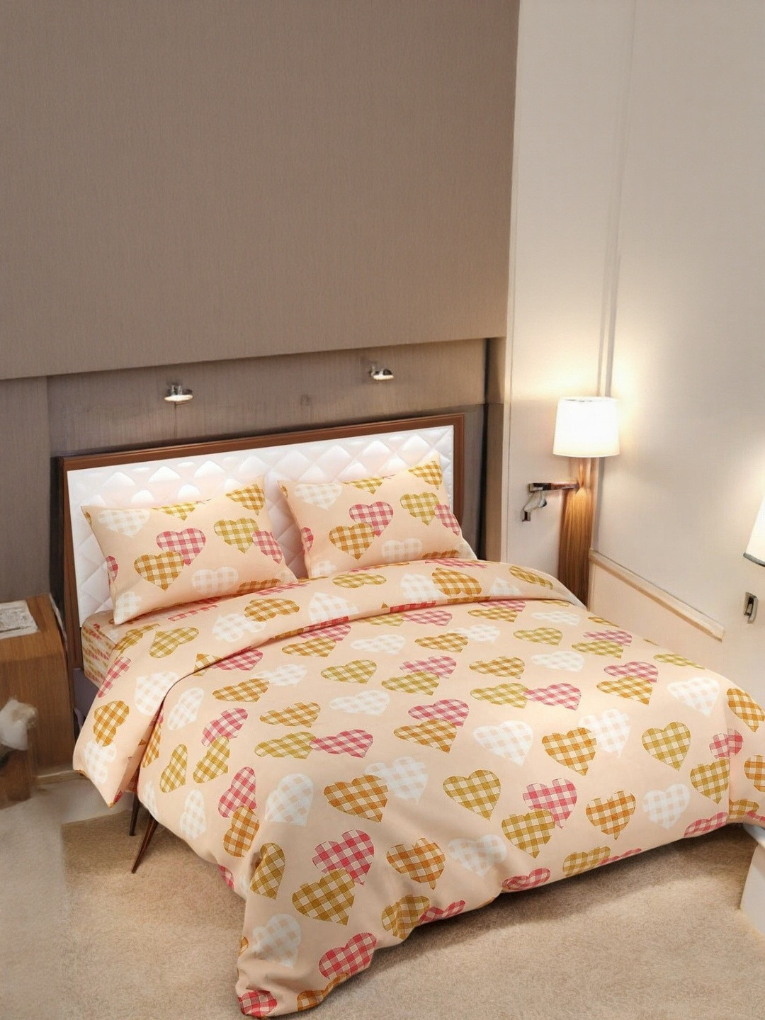 WELLNEST Unisex Abstract Printed Queen Bedsheets