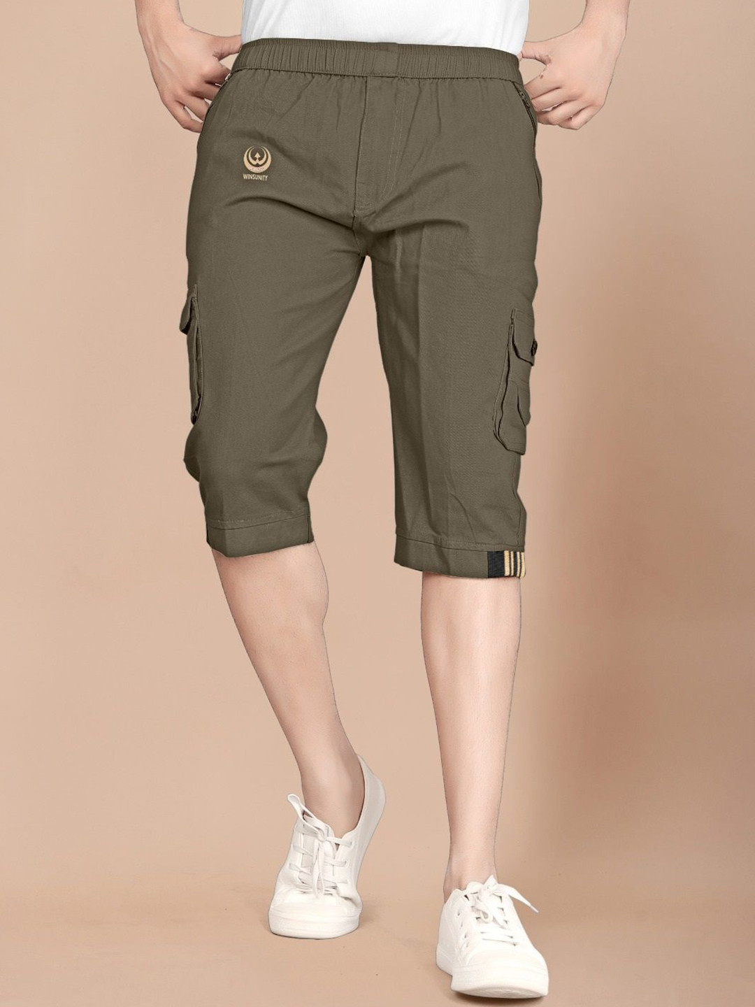 WINSUNITY Men Solid Regular Fit Cargo Shorts