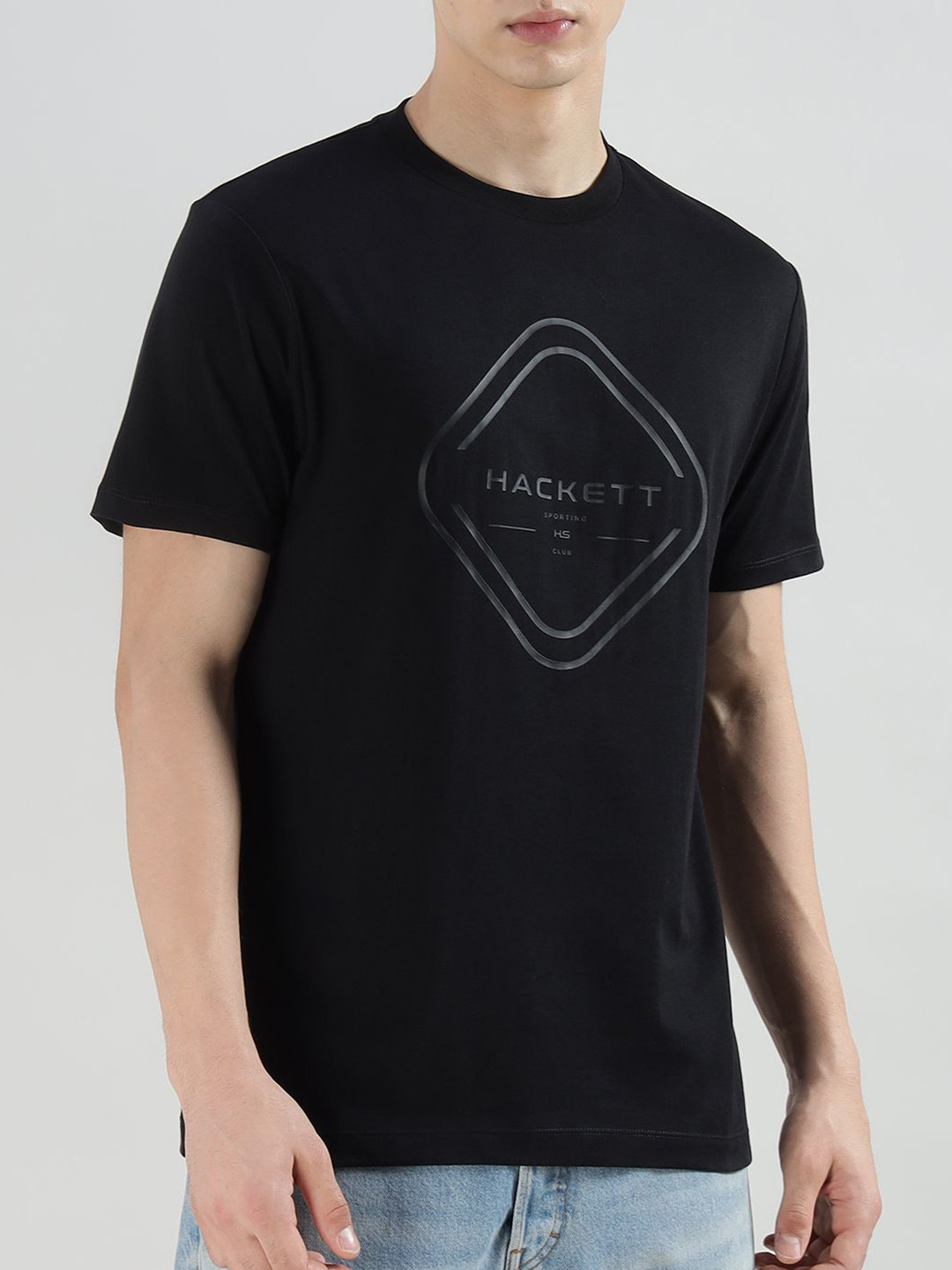HACKETT LONDON Men Brand Logo Printed Round Neck Pure Cotton T-shirt