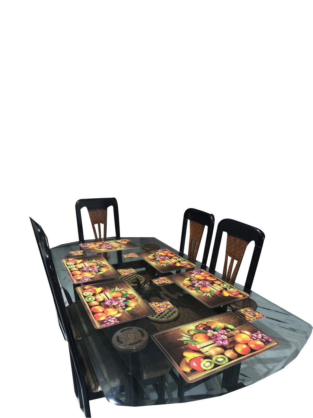 LaVichitra Multi Colour 6 Pieces Printed Rectangle Table Placemats