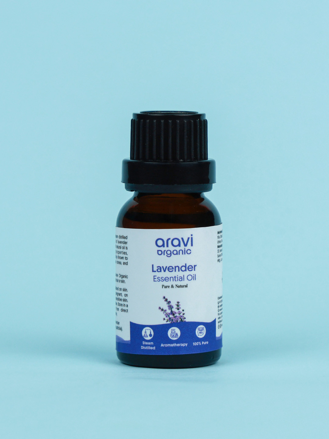 Aravi Organic Lavender Essential Oil For Healthy Hair, Glowing Skin & Sleep - 15ml