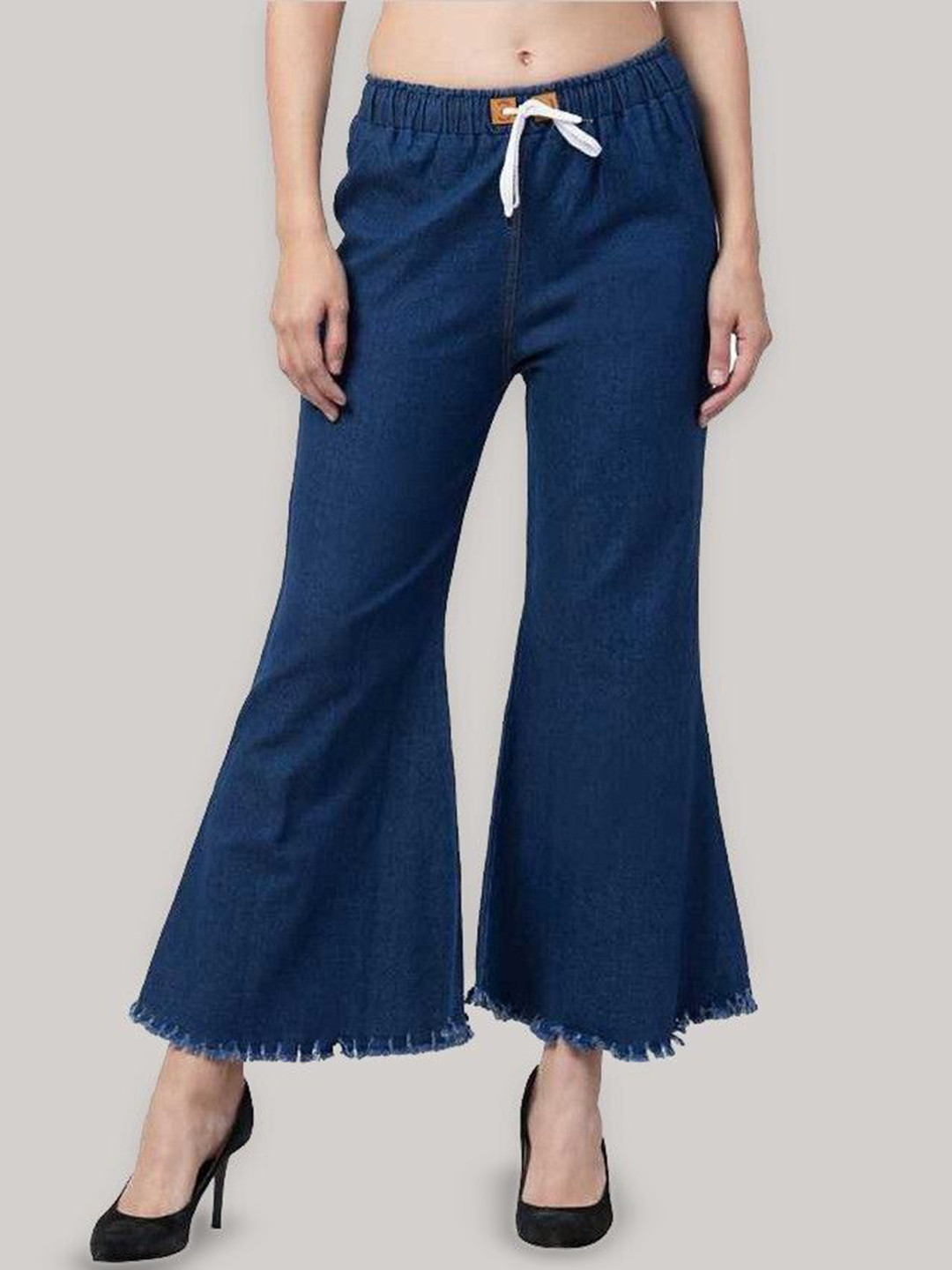NEUNK Women Comfort Jogger Mid-Rise Stretchable Frayed Jeans