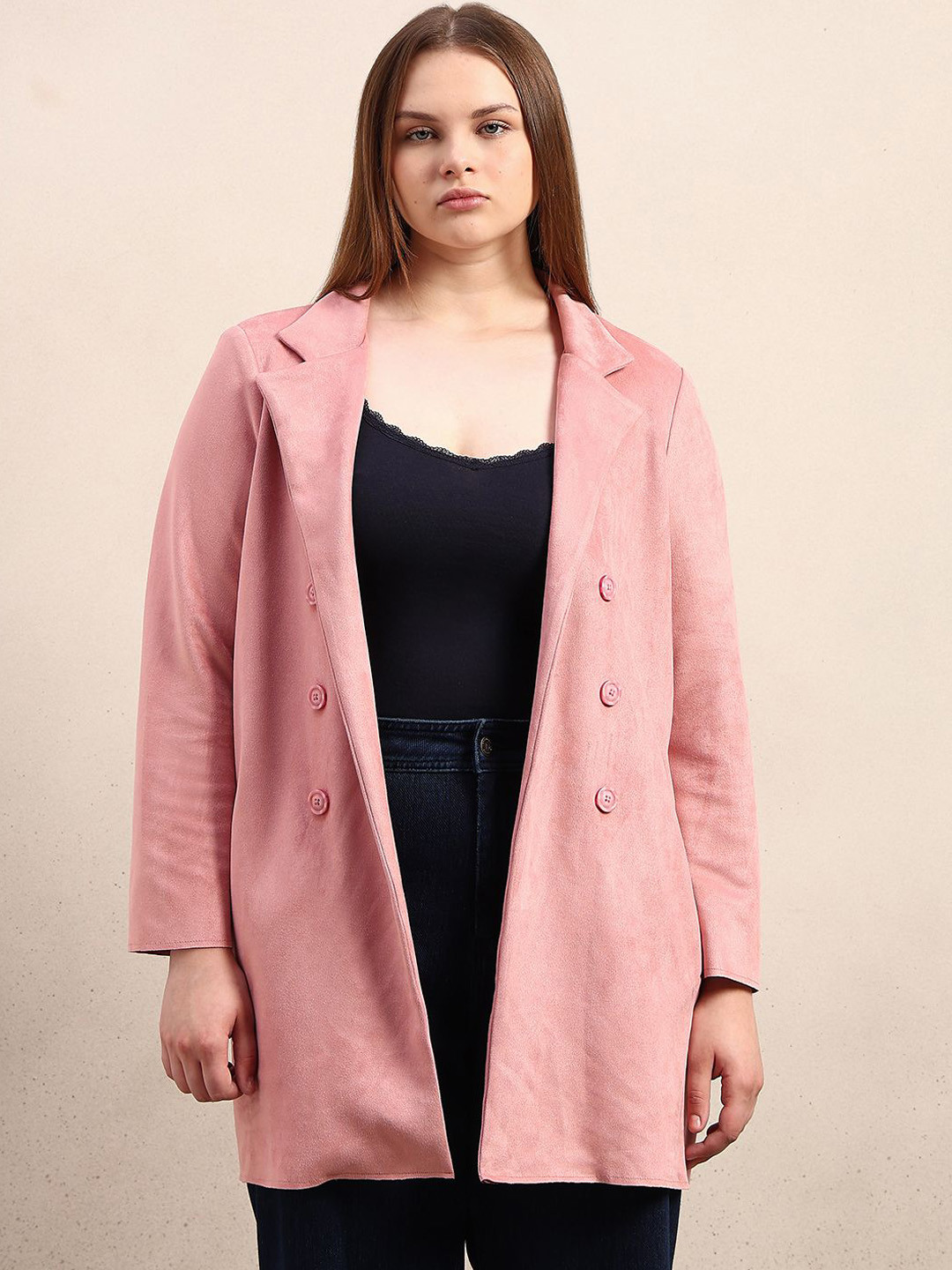 VERO MODA CURVE Women Single Breasted Trench Overcoat
