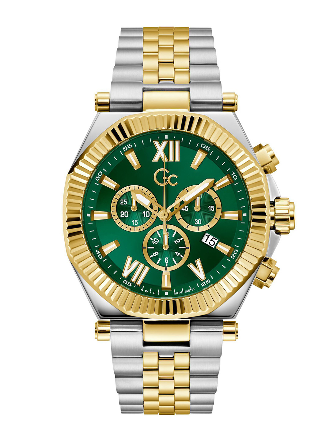GC Men Round Dial & Stainless Steel Bracelet Style Straps Analogue Watch Z66003G9