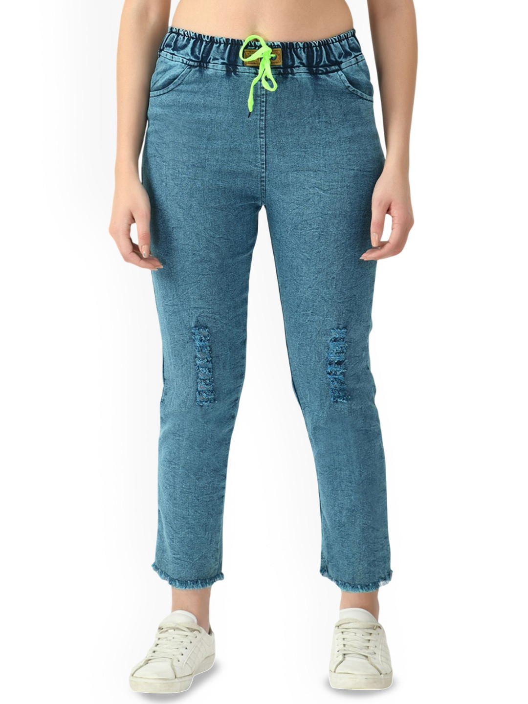 Ira Collections Comfort Tapered Fit Mildly Distressed Light Fade Stretchable Jeans