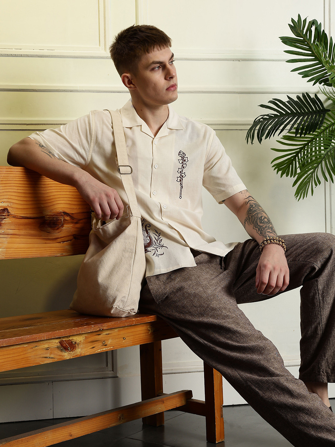 Eszett Mythical Oversized Cuban Collar Cotton Shirt