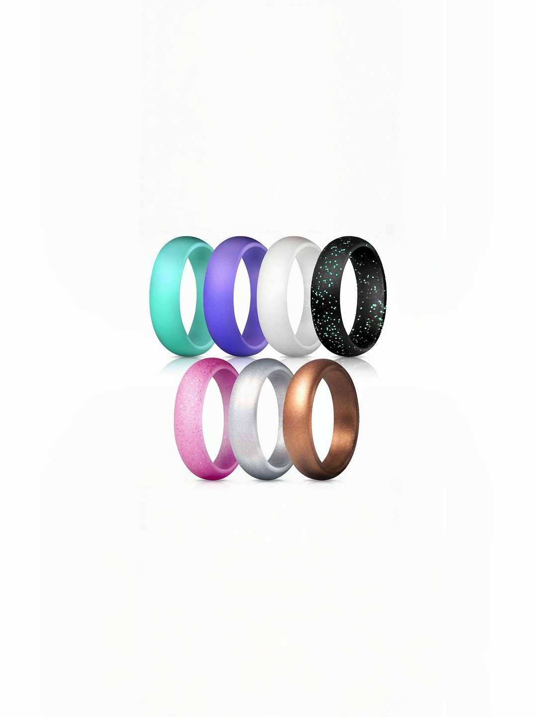 Moneekar Jewels Women Silicone Rings 6 mm Wide - Pack Of 7 & Singles Finger Ring