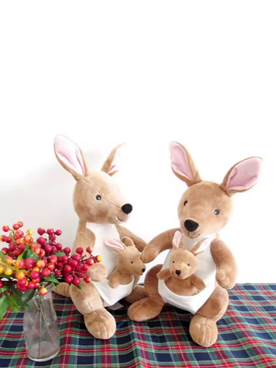 CuddleNest Velvet Kangaroo with Baby Joey Pouch Soft Toy