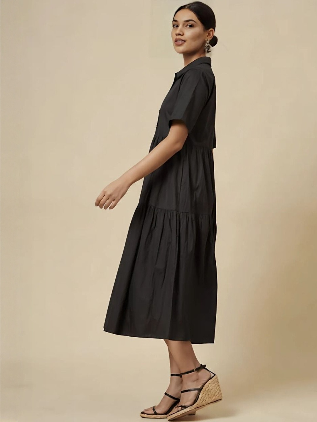 Roadster A-Line Short Sleeves Midi Dress
