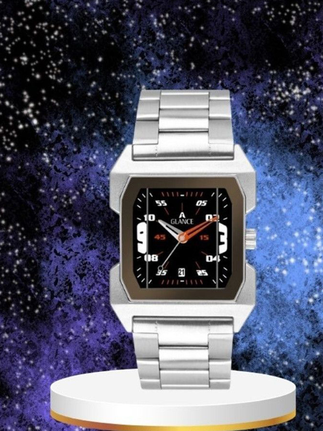 Aglance Unisex Rectangular Dial & Bracelet Style Strap Analogue Watch AG_L_8253_AG1574SM02