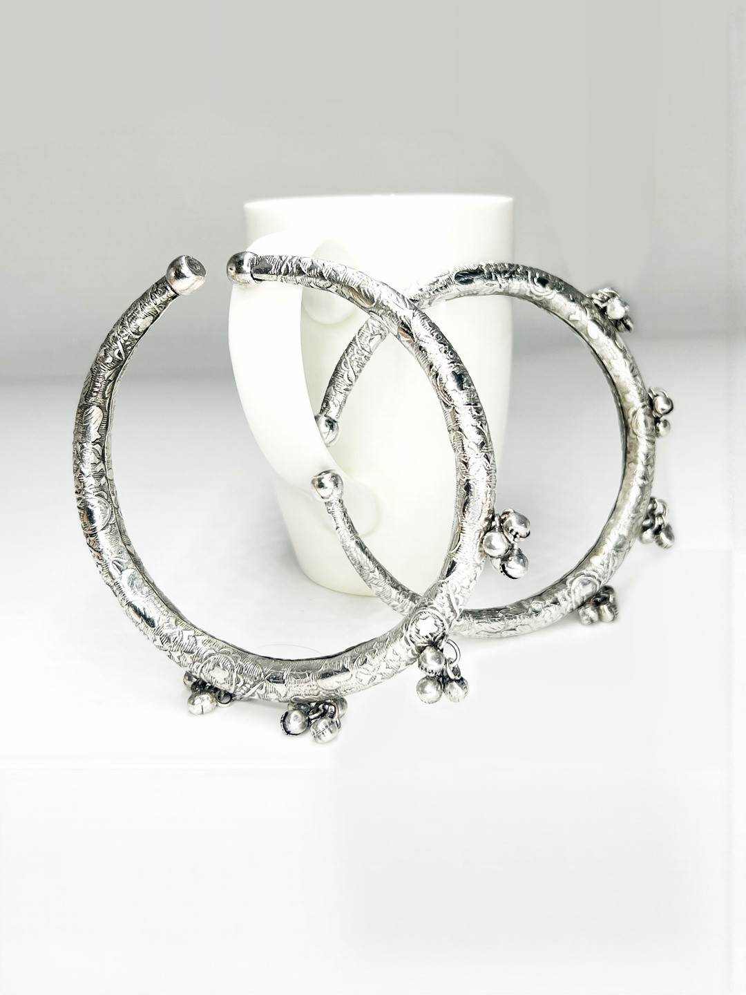 The Style Courtyard Silver-Plated Oxidized Anklet