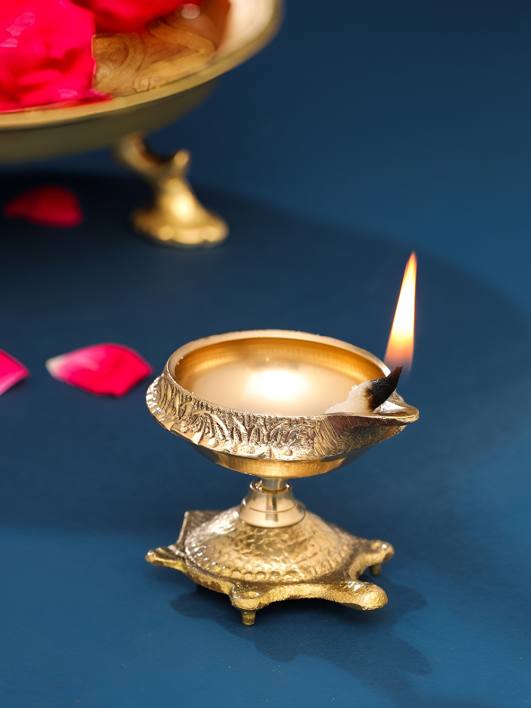 Vedansh Craft Gold Toned Textured Eco Friendly Tortoise Kuber Diya