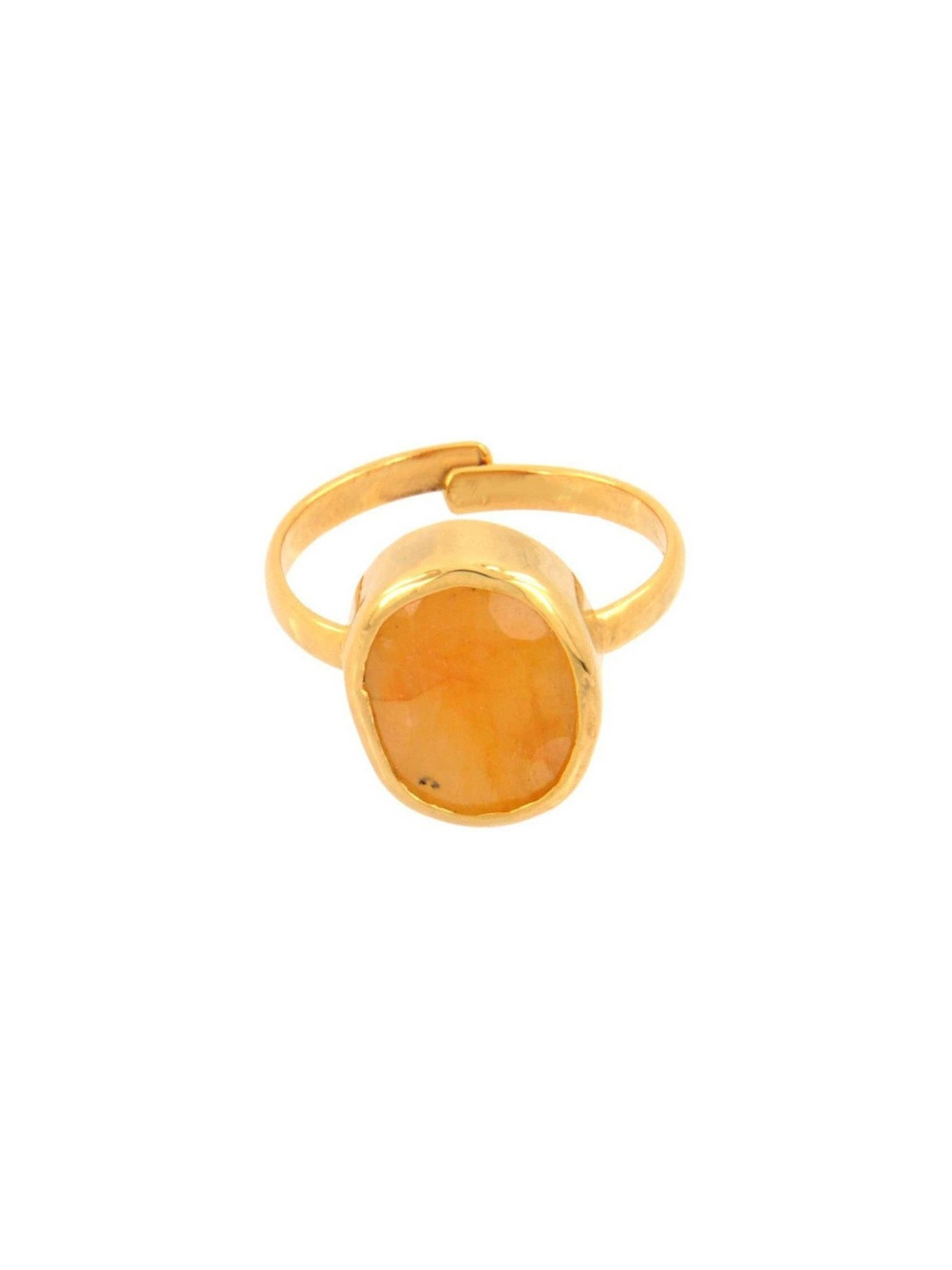 RAVIOUR LIFESTYLE Unisex Yellow Sapphire Adjustable Alloy Finger Ring